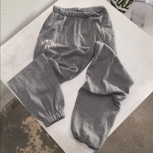 Grey New York sweat pants Brandy Melville